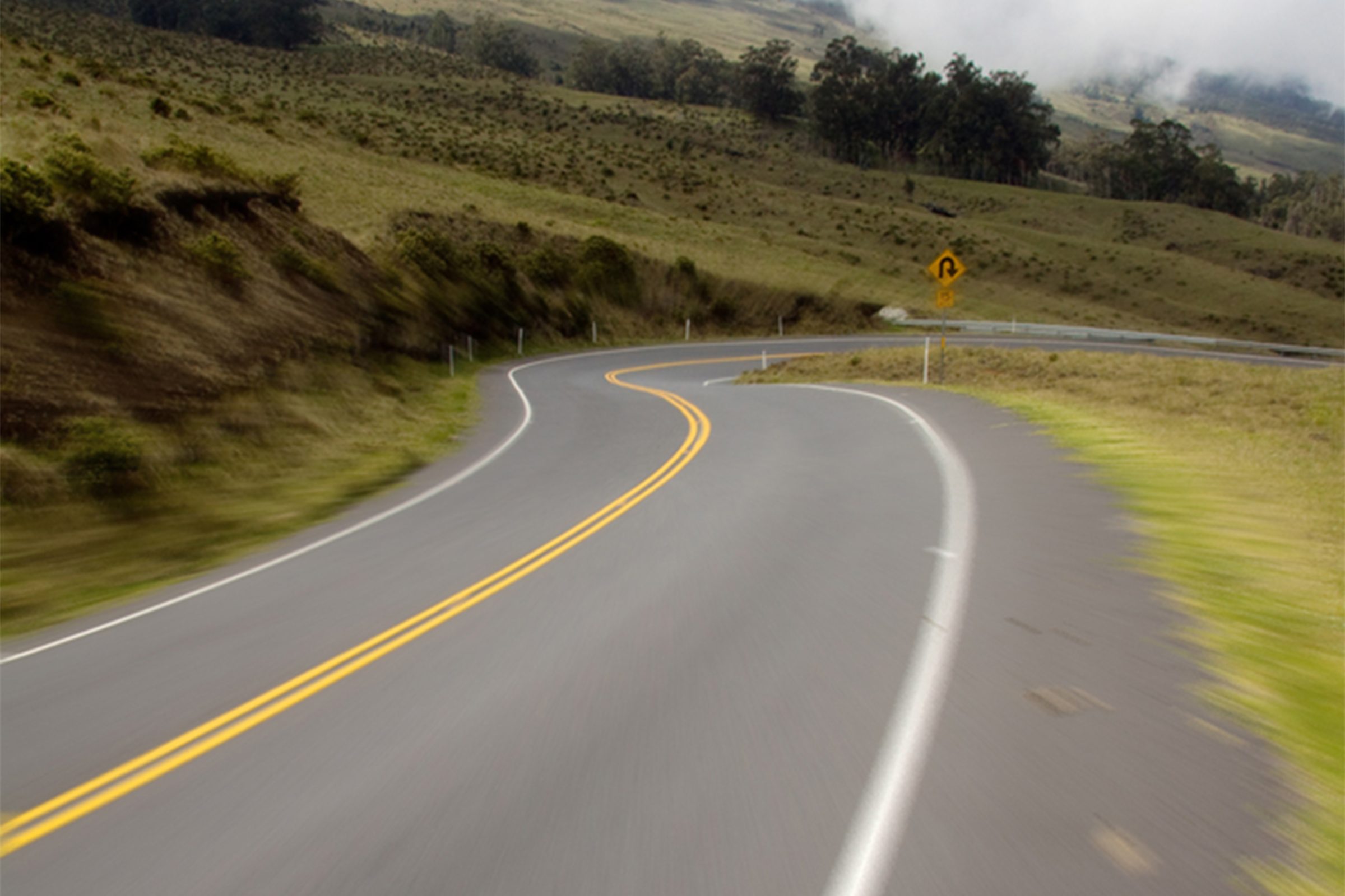 biking down haleakala highway