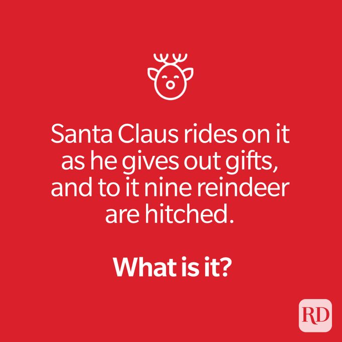 Christmas riddle with icon of reindeer face