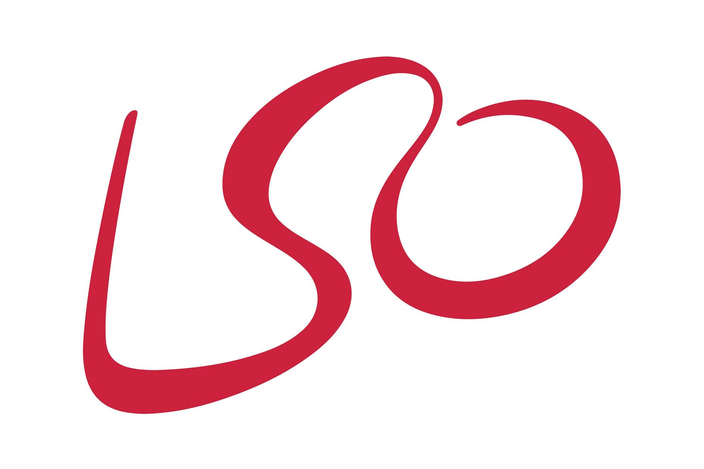 Red abstract logo, forming the letters "LSO" with sweeping, fluid curves on a plain white background.