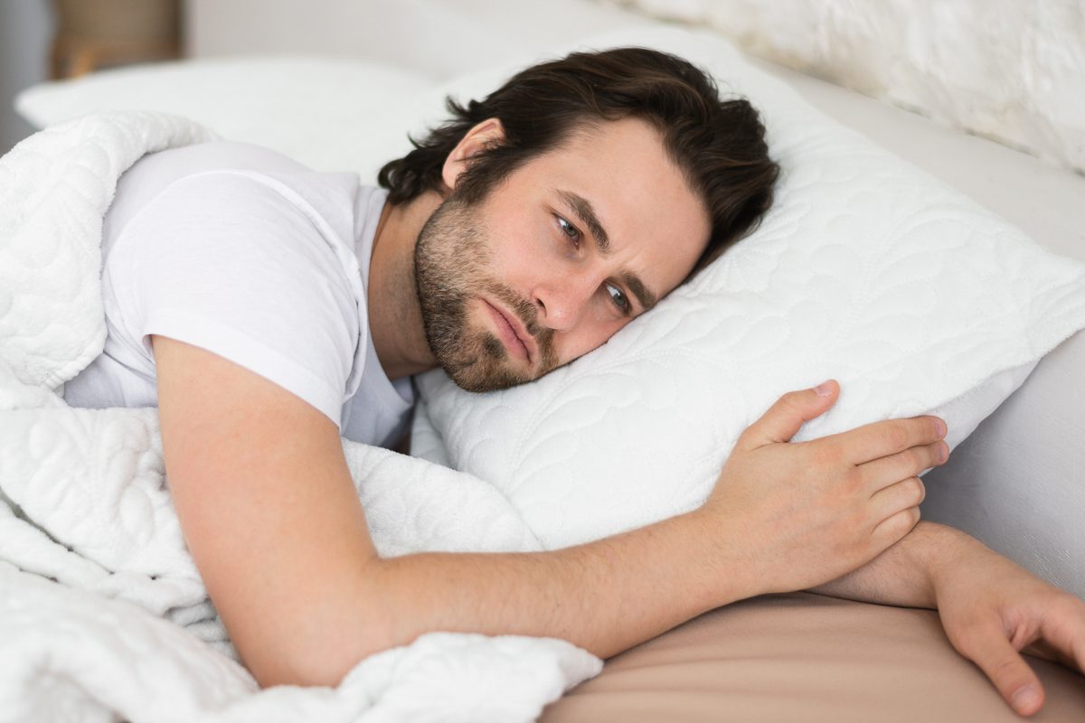 man in bed