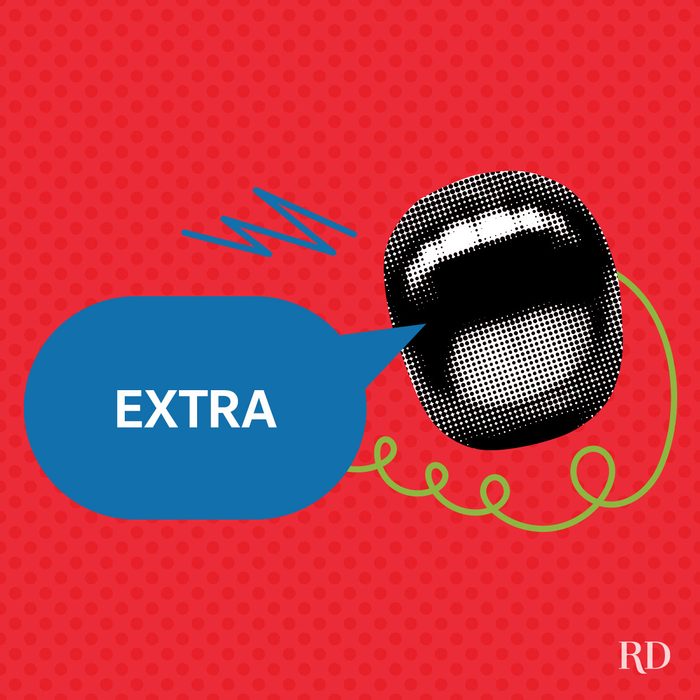 A graphic art with pop colors and elements and a speech bubble with a slang word written on it - Extra.