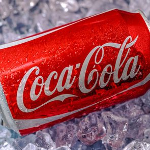 Can of Coca-Cola on ice