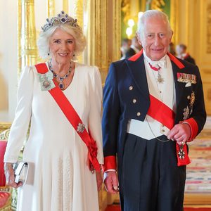 Queen Camilla and King Charles III attend the State Banquet at Windsor Castle
