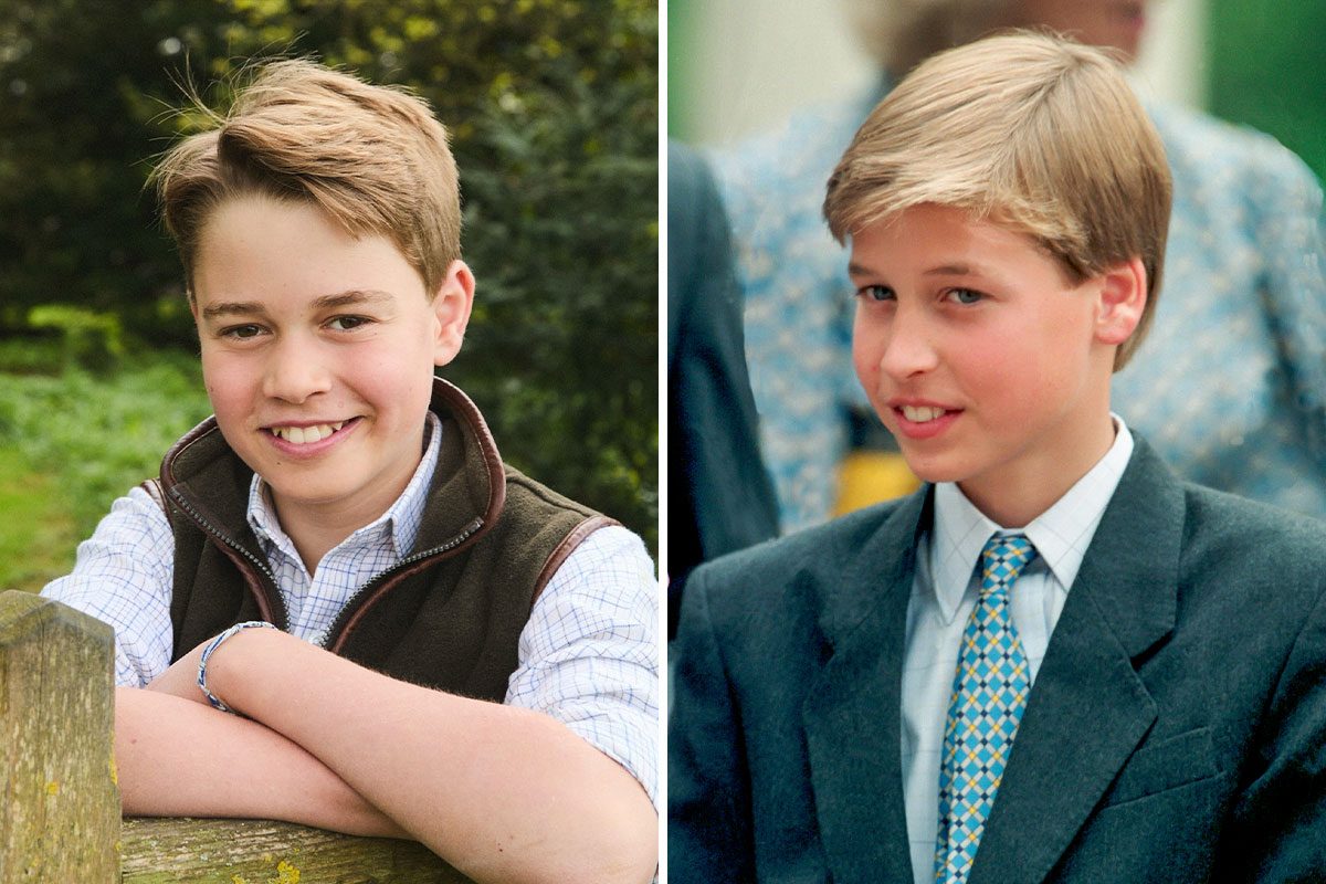 Side by side image of prince george (left) and prince william (Right)